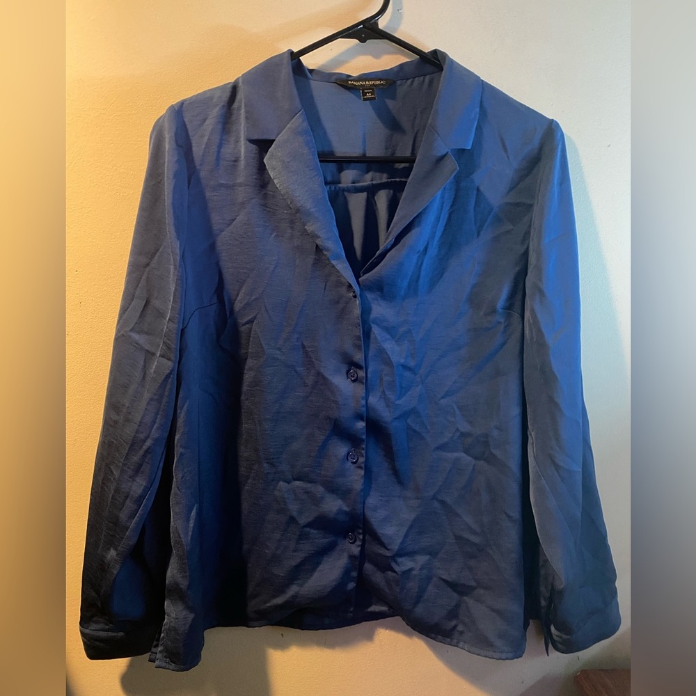 Jewel Blue Satin Blouse
